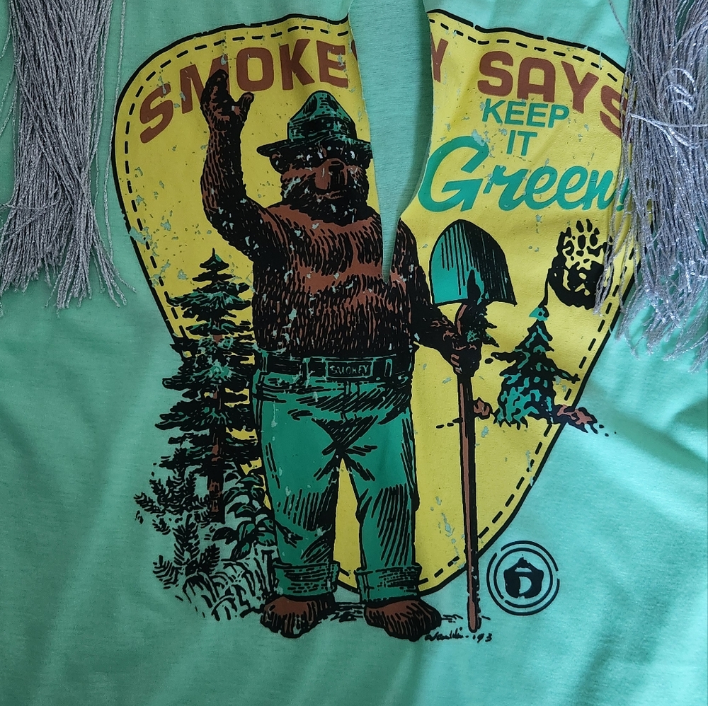 Swankaposh Distressed Smokey The Bear Graphic T Shirt - Picture 4 of 7